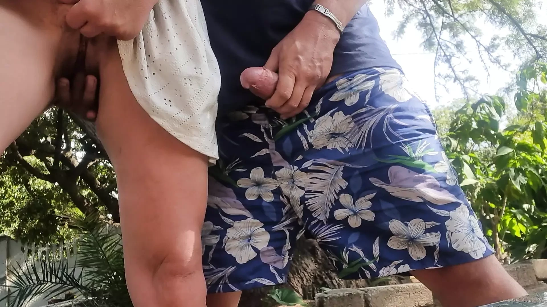 Mutual Masturbation in the garden with brother in law